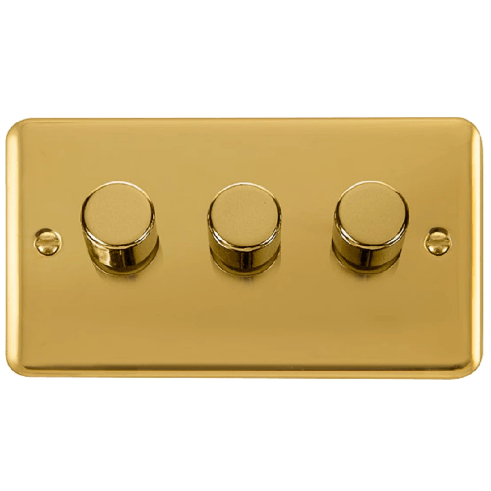 Click Deco Plus Polished Brass 3G LED Dimmer Switch DPBR163 3 Click Deco Plus Polished Brass 3G LED Dimmer Switch DPBR163