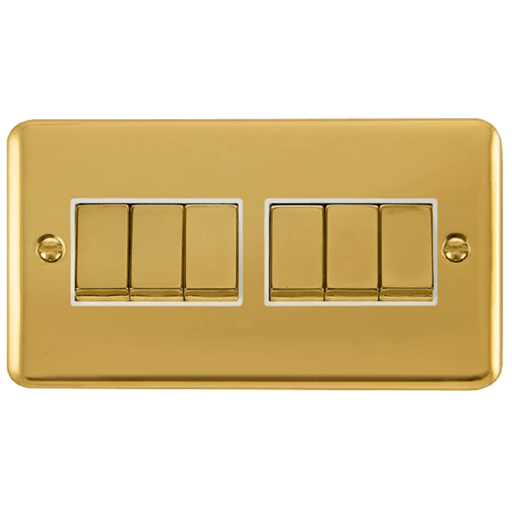 Click Deco Plus Polished Brass 6G Light Switch DPBR416WH 3 Click Deco Plus Polished Brass 6G Light Switch DPBR416WH