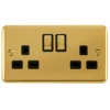 Click Deco Plus Polished Brass 13A Double Socket DPBR536BK -RS Electrical Supplies Click Deco Plus Polished Brass DoubleSocket DPBR536BK Available from RS Electrical Supplies 1