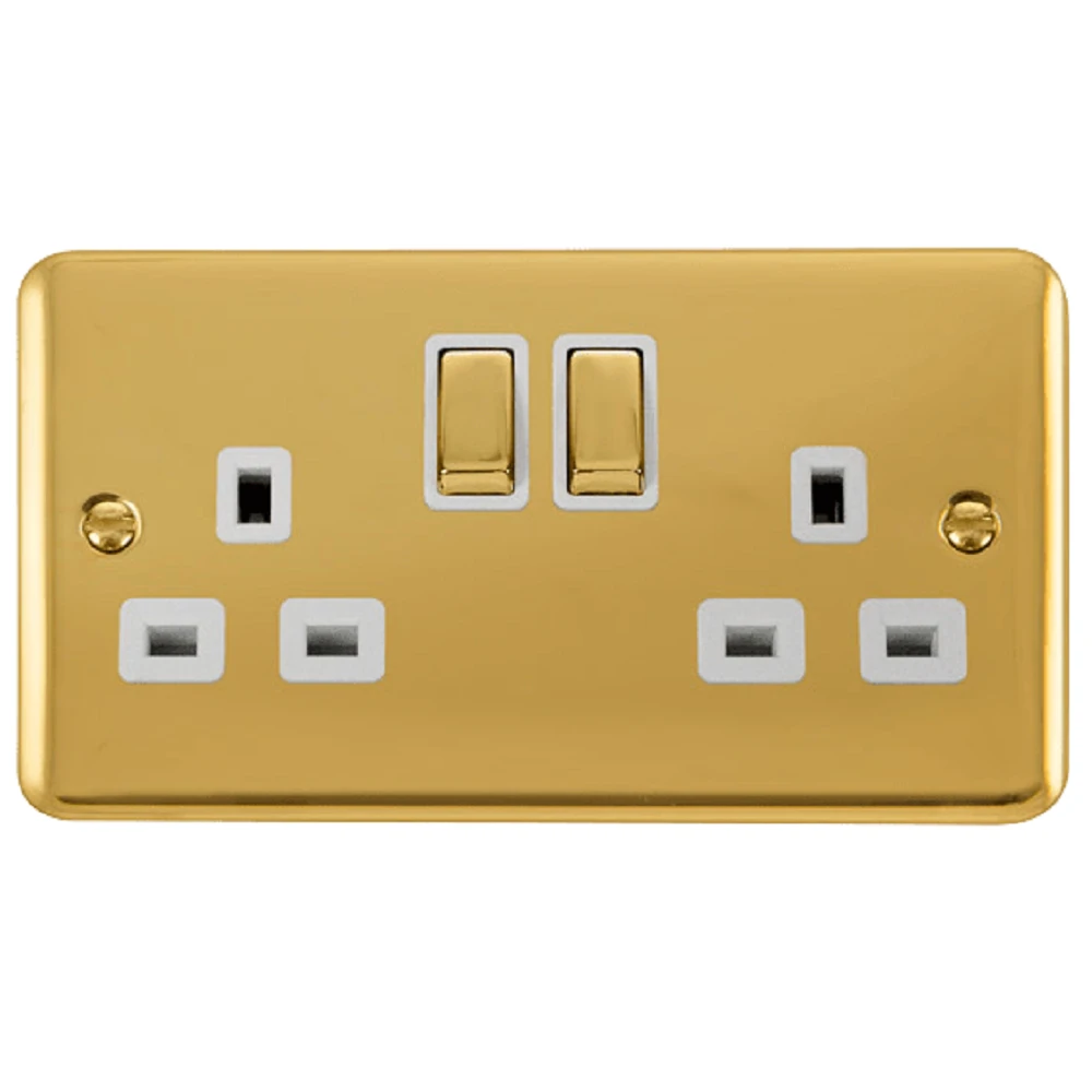 Click Deco Plus Polished Brass 13A Double Socket DPBR536WH 3 Click Deco Plus Polished Brass 13A Double Socket DPBR536WH