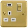 Click Deco Plus Polished Brass 13A Single USB Socket DPBR571UWH -RS Electrical Supplies Click Deco Plus Polished Brass Single USB Socket DPBR571UWH Available from RS Electrical Supplies