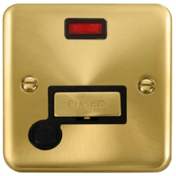 Click Deco Plus Satin Brass 13A Fused Connection Unit With Neon And Flex DPSB553BK