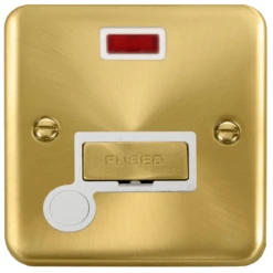 Click Deco Plus Satin Brass 13A Fused Connection Unit With Neon And Flex DPSB553WH