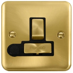 Click Deco Plus Satin Brass 13A Switched Spur With Flex DPSB551BK