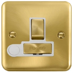 Click Deco Plus Satin Brass 13A Switched Spur With Flex DPSB551WH