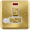 Click Deco Plus Satin Brass 13A Switched Spur With Flex And Neon DPSB552WH