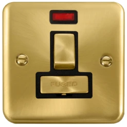 Click Deco Plus Satin Brass 13A Switched Spur With Neon DPSB752BK