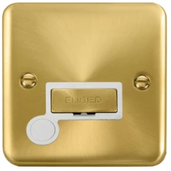 Click Deco Plus Satin Brass 13A Unswitched Spur With Flex DPSB550WH
