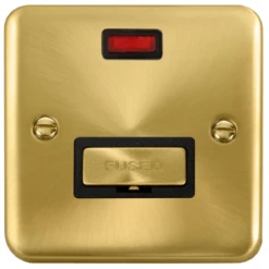 Click Deco Plus Satin Brass 13A Unswitched Spur With Neon DPSB753BK