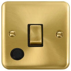 Click Deco Plus Satin Brass 13A Switched Spur With Flex And Neon DPSB552BK