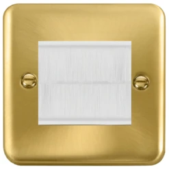 Click Deco Plus Satin Brass 2G Cable Brush Outlet DPSBBRUSHWH