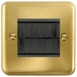 Click Deco Plus Satin Brass 2G Cable Brush Outlet DPSBBRUSHBK