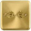 Click Deco Plus Satin Brass 2G Toggle Switch DPSB422