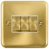 Click Deco Plus Satin Brass 3G Light Switch DPSB413WH 2 Click Deco Plus Satin Brass 3G Light Switch DPSB413WH -RS Electrical Supplies Click Deco Plus Satin Brass 3G Light Switch DPSB413WH Available from RS Electrical Supplies