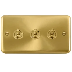 Click Deco Plus Satin Brass 3G Toggle Switch DPSB423