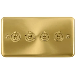 Click Deco Plus Satin Brass 4G Toggle Switch DPSB424