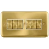 Click Deco Plus Satin Brass 6G Light Switch DPSB416WH