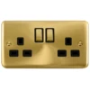Click Deco Plus Satin Brass 13A Double Socket DPSB536BK 1 Click Deco Plus Satin Brass 13A Double Socket DPSB536BK -RS Electrical Supplies Click Deco Plus Satin Brass Double Socket DPSB536BK Available from RS Electrical Supplies