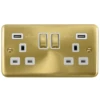 Click Deco Plus Satin Brass 13A Double USB Socket DPSB580WH 2 Click Deco Plus Satin Brass 13A Double USB Socket DPSB580WH -RS Electrical Supplies Click Deco Plus Satin Brass Double USB Socket DPSB580WH Available from RS Electrical Supplies