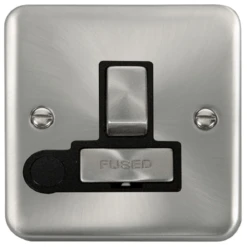 Click Deco Plus Satin Chrome 13A Switched Spur With Flex DPSC551BK