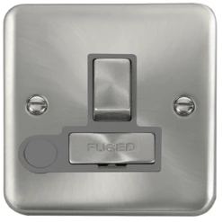 Click Deco Plus Satin Chrome 13A Switched Spur With Flex DPSC551GY