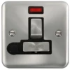 Click Deco Plus Satin Chrome 13A Switched Spur With Flex And Neon DPSC552BK