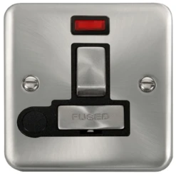 Click Deco Plus Satin Chrome 13A Switched Spur With Flex And Neon DPSC552BK