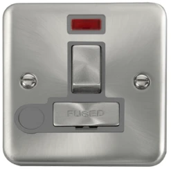 Click Deco Plus Satin Chrome 13A Switched Spur With Flex And Neon DPSC552GY