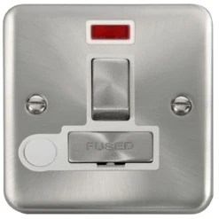 Click Deco Plus Satin Chrome 13A Switched Spur With Flex And Neon DPSC552WH