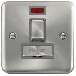 Click Deco Plus Satin Chrome 13A Switched Spur With Neon DPSC752GY