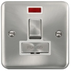 Click Deco Plus Satin Chrome 13A Switched Spur With Neon DPSC752WH