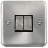 Click Deco Plus Satin Chrome 2W & Intermediate Switch DPSC4125BK -RS Electrical Supplies Click Deco Plus Satin Chrome 2G Light Switch DPSC412BK Available from RS Electrical Supplies