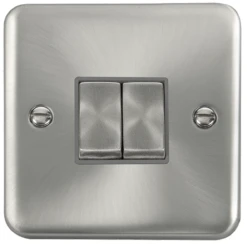 Click Deco Plus Satin Chrome 2G Light Switch DPSC412GY