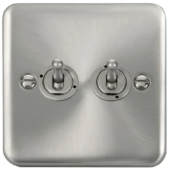 Click Deco Plus Satin Chrome 2G Toggle Switch DPSC422