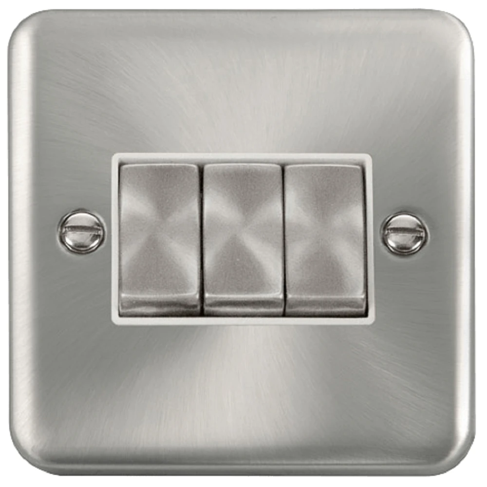 Click Deco Plus Satin Chrome 3G Light Switch DPSC413WH 3 Click Deco Plus Satin Chrome 3G Light Switch DPSC413WH
