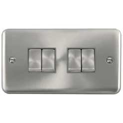 Click Deco Plus Satin Chrome 4G Light Switch DPSC414GY