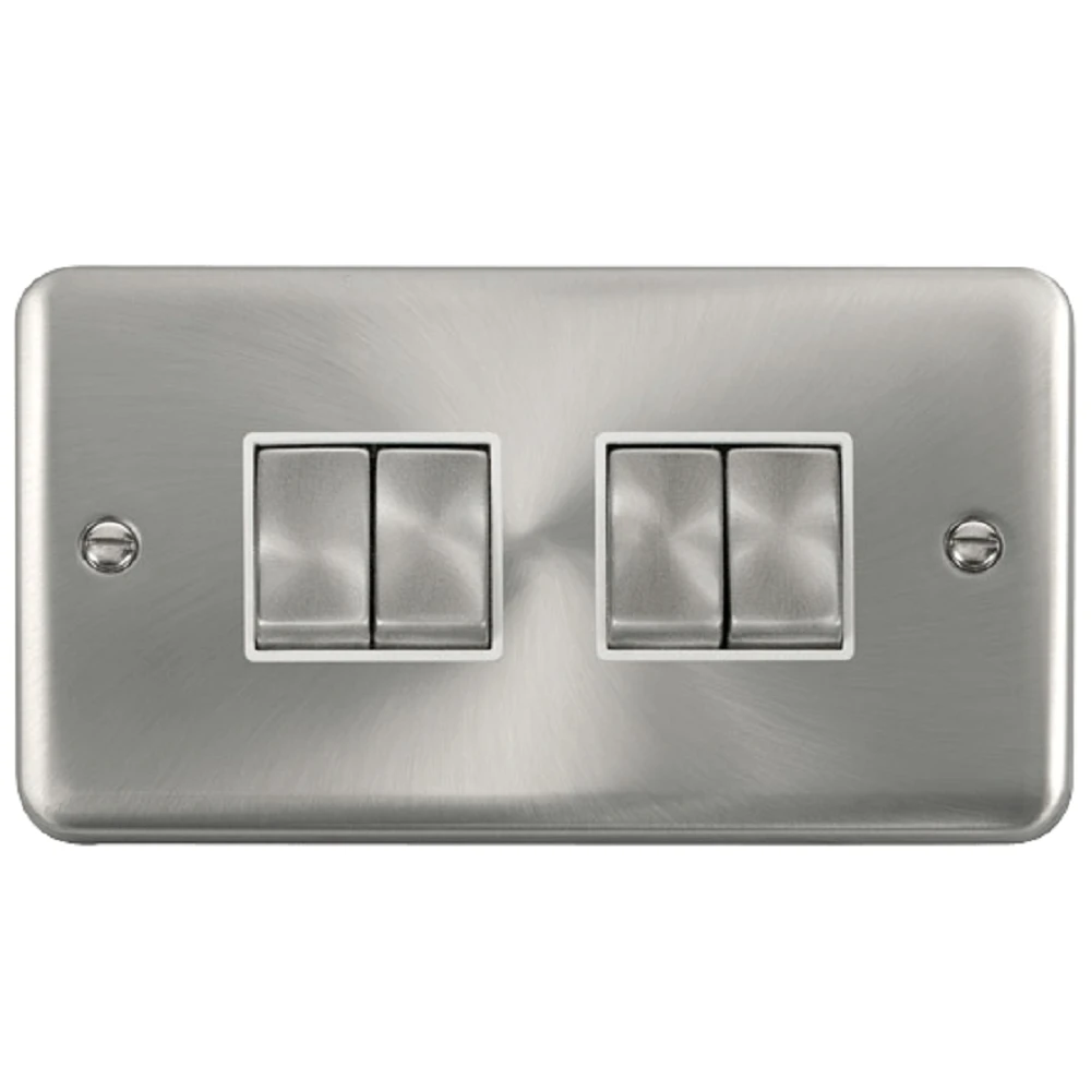 Click Deco Plus Satin Chrome 4G Light Switch DPSC414WH 3 Click Deco Plus Satin Chrome 4G Light Switch DPSC414WH