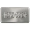 Click Deco Plus Satin Chrome 6G Light Switch DPSC416WH