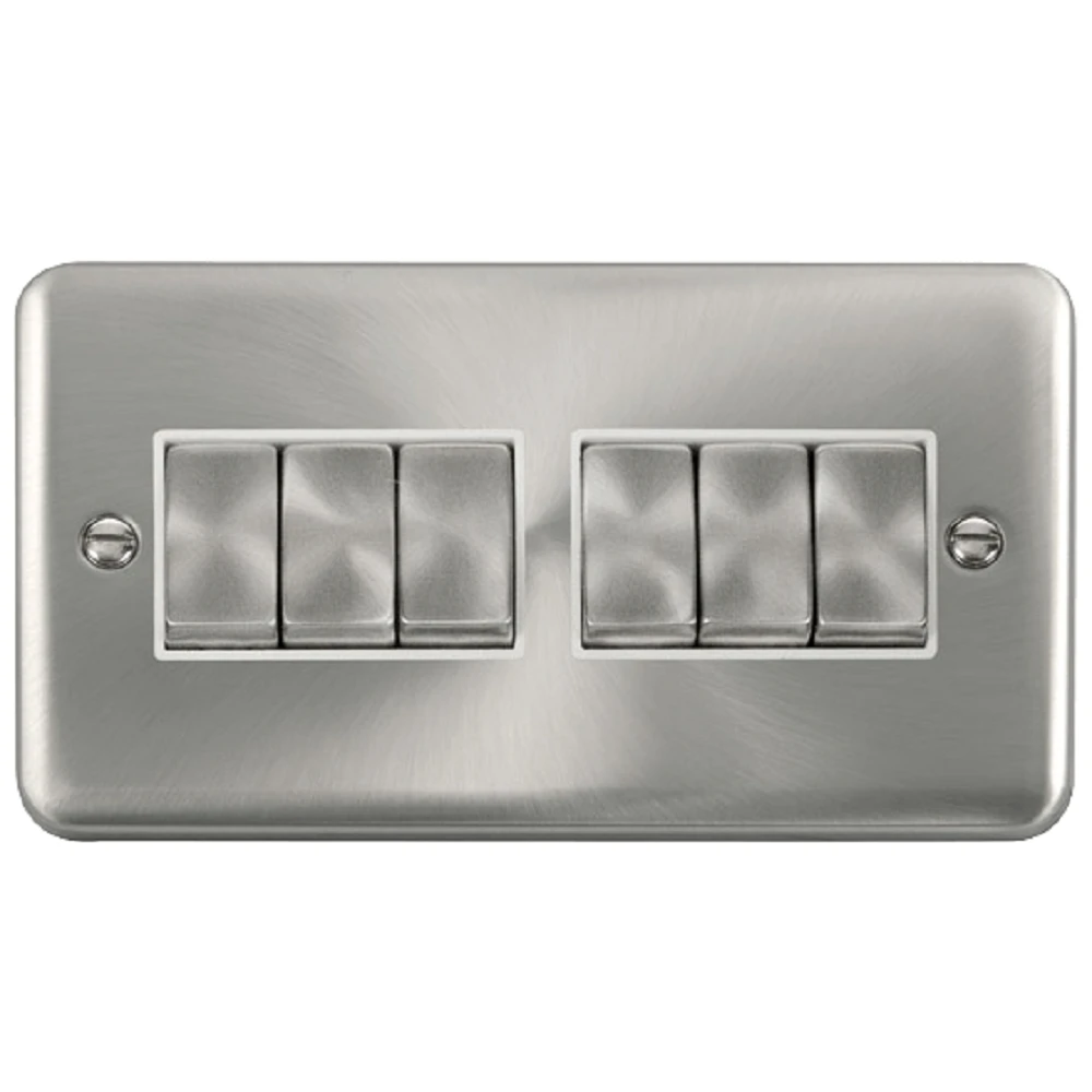 Click Deco Plus Satin Chrome 6G Light Switch DPSC416WH 3 Click Deco Plus Satin Chrome 6G Light Switch DPSC416WH