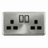 Click Deco Plus Satin Chrome 13A Double Socket DPSC536BK