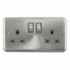 Click Deco Plus Satin Chrome 13A Double Socket DPSC536GY -RS Electrical Supplies Click Deco Plus Satin Chrome Double Socket DPSC536GY Available from RS Electrical Supplies