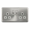 Click Deco Plus Satin Chrome 13A Double Socket DPSC536WH -RS Electrical Supplies Click Deco Plus Satin Chrome Double Socket DPSC536WH Available from RS Electrical Supplies