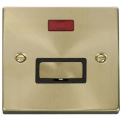Click Deco Satin Brass 13A Unswitched Spur With Neon VPSB753BK
