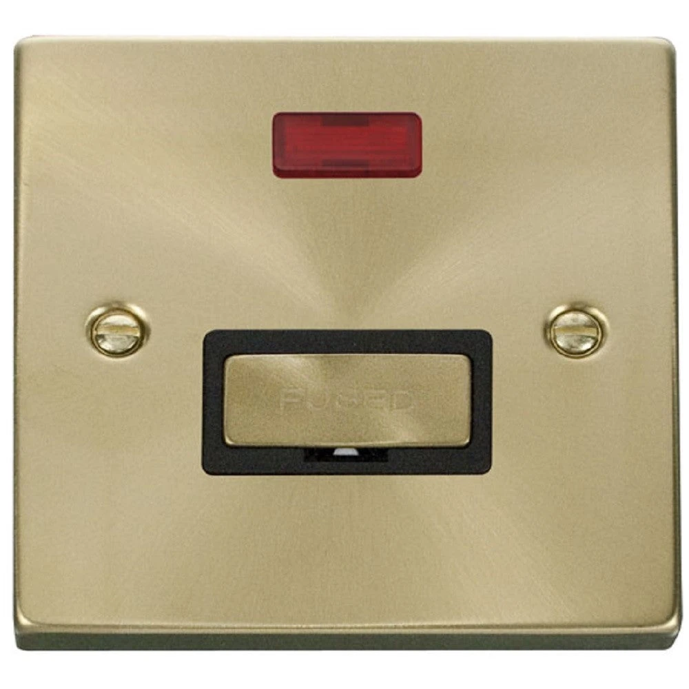 Click Deco Satin Brass 13A Unswitched Spur With Neon VPSB753BK 3 Click Deco Satin Brass 13A Unswitched Spur With Neon VPSB753BK