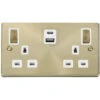 Click Deco Satin Brass 13A Double A+C USB Socket VPSB586WH 1 Click Deco Satin Brass 13A Double A+C USB Socket VPSB586WH -RS Electrical Supplies Click Deco Satin Brass 13A Double A C USB Socket VPSB586WH Available from RS Electrical Supplies