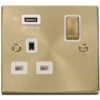 Click Deco Satin Brass 13A Single USB Socket VPSB571UWH 2 Click Deco Satin Brass 13A Single USB Socket VPSB571UWH -RS Electrical Supplies Click Deco Satin Brass 13A Single Socket with USB VPSB571UWH Available from RS Electrical Supplies