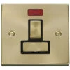 Click Deco Satin Brass 13A Switched Spur With Neon VPSB752BK