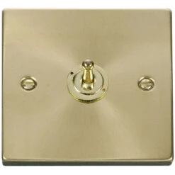 Click Deco Satin Brass 1G Toggle Switch VPSB421