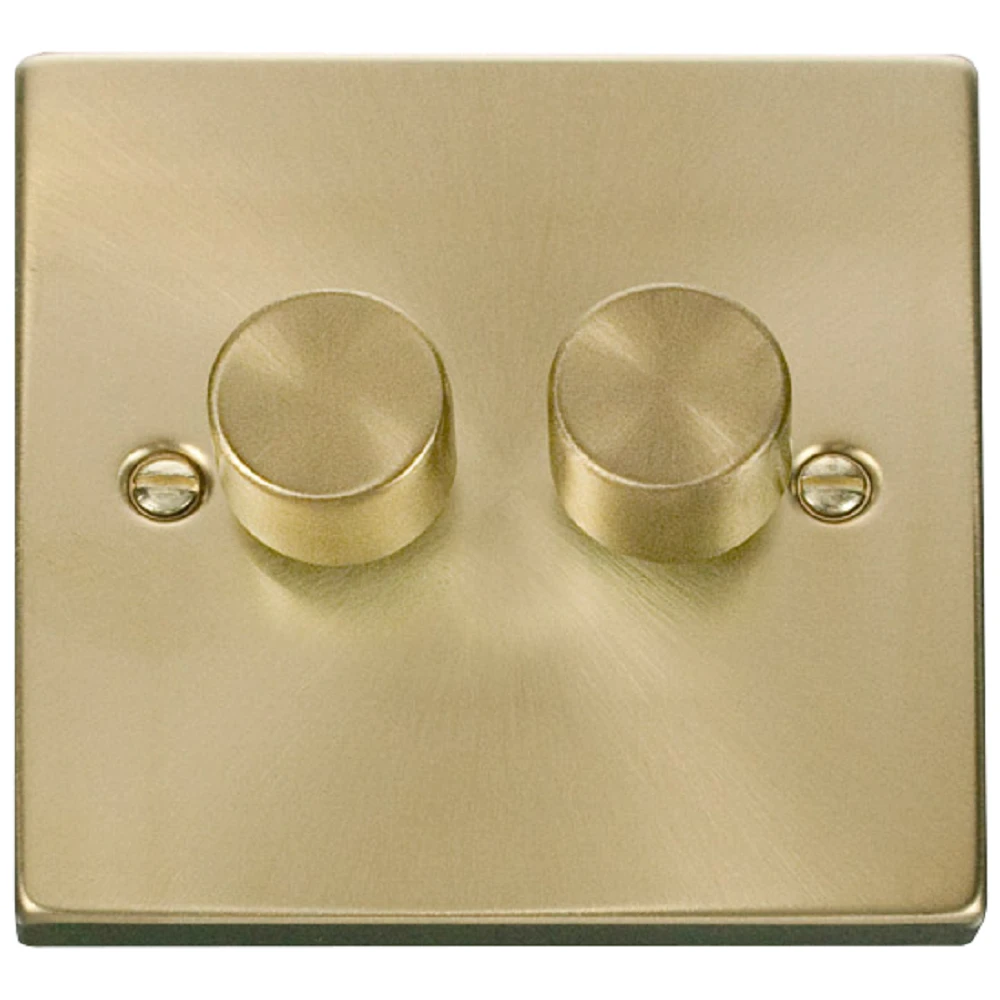 Click Deco Satin Brass 2G LED Dimmer Switch VPSB162 3 Click Deco Satin Brass 2G LED Dimmer Switch VPSB162