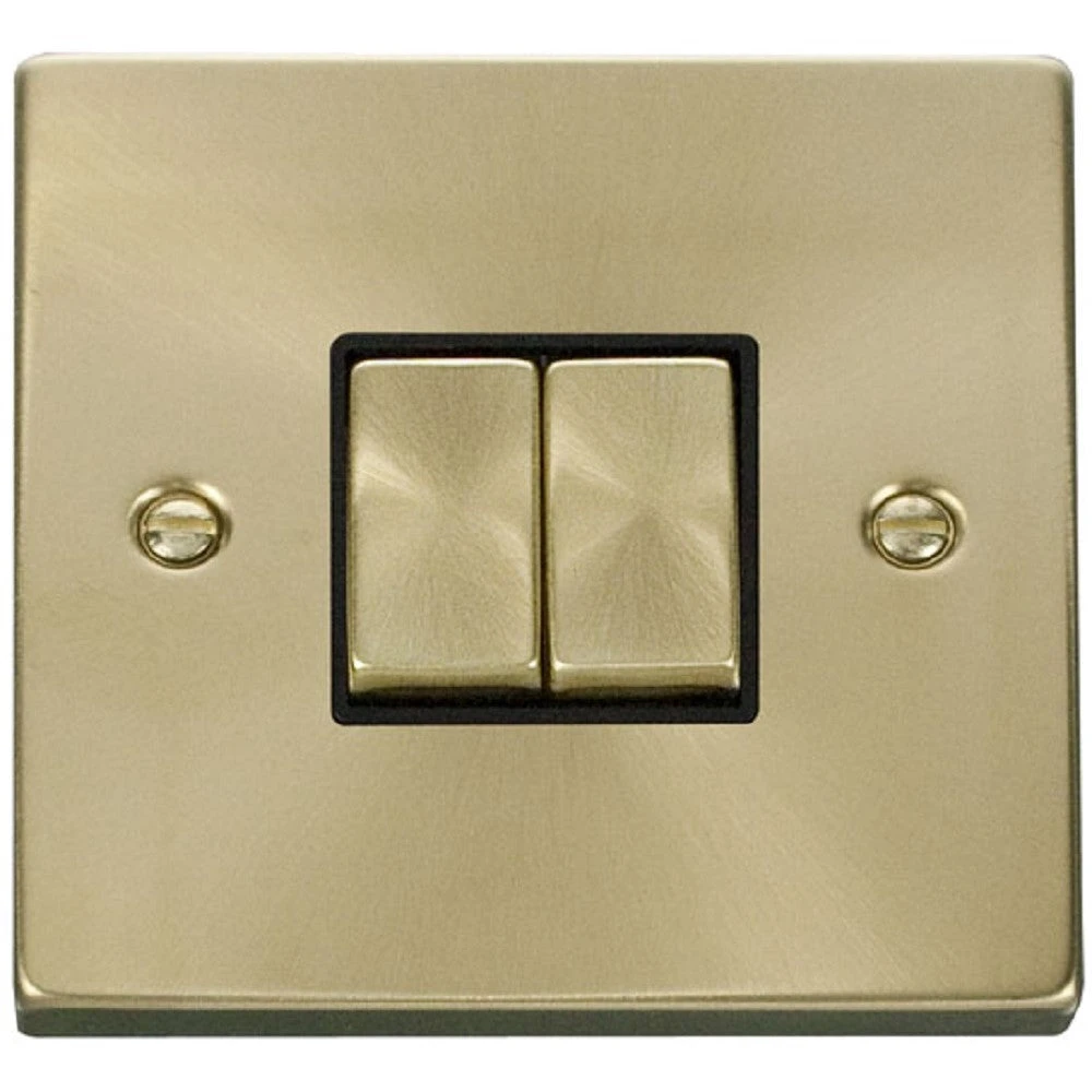 Click Deco Satin Brass 2G Light Switch VPSB412BK 3 Click Deco Satin Brass 2G Light Switch VPSB412BK